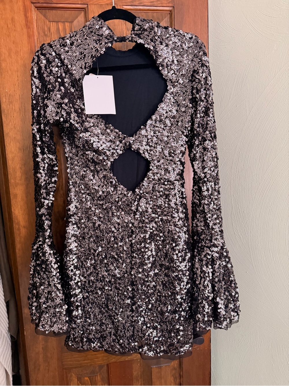 Free People Dezdemona open back sequin mini dress cocktail party evening